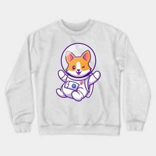 Cute Corgi Astronaut Flying Cartoon Crewneck Sweatshirt